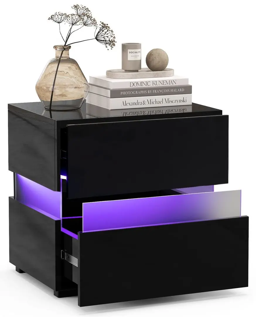 Тумба прикроватная Costway JV10830DK (Black)