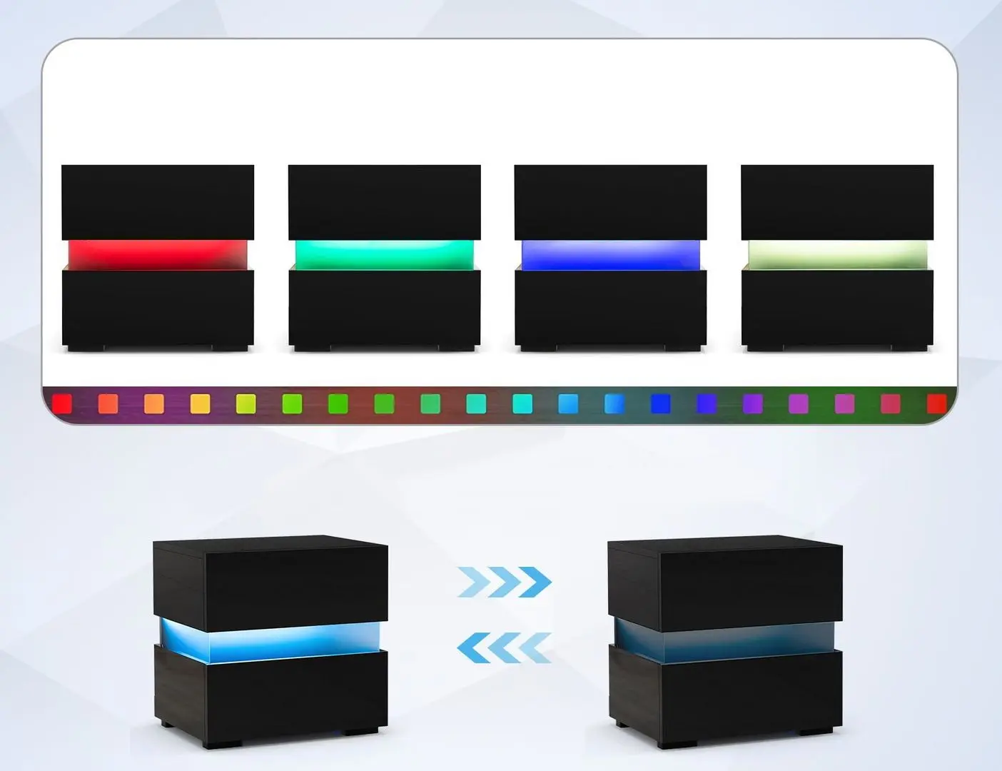 Тумба прикроватная Costway JV10830DK (Black)