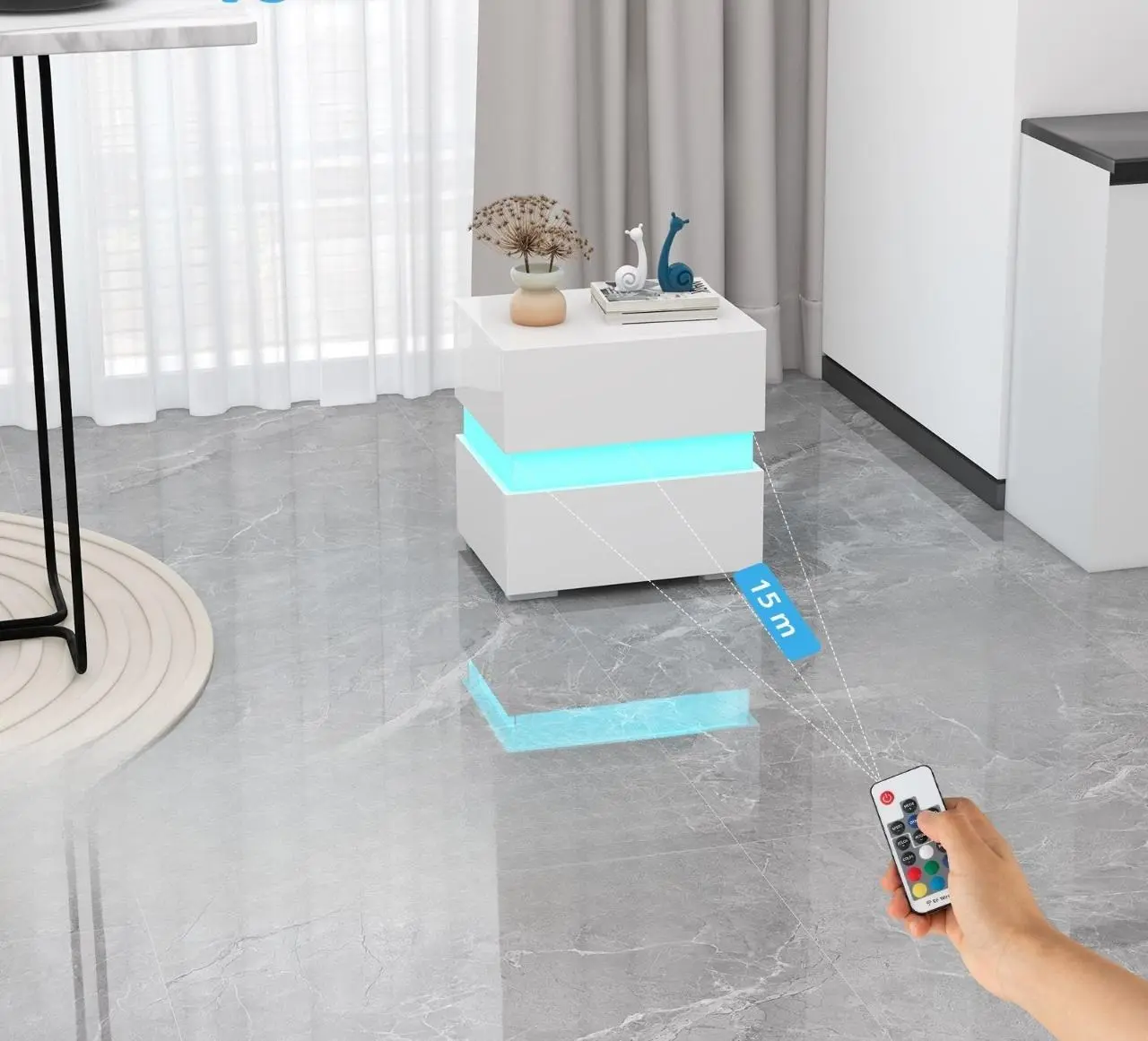 Тумба прикроватная Costway JV10830WH (White)