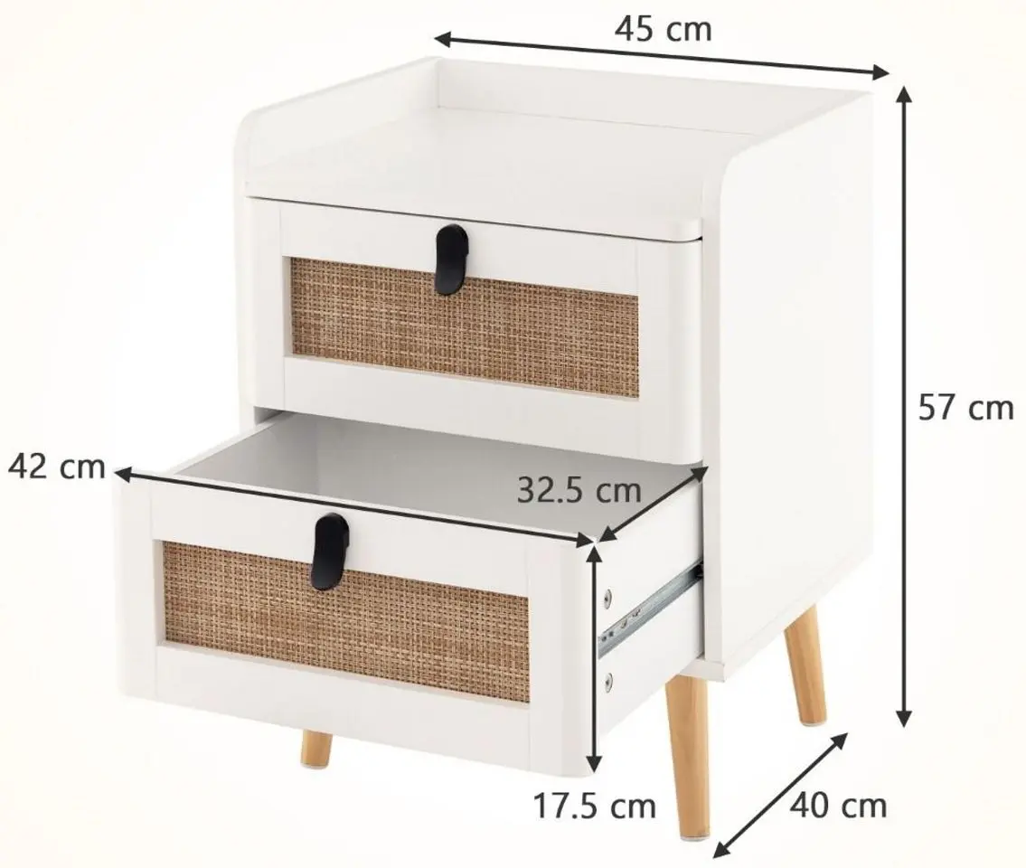 Тумба прикроватная Costway JV11094WH (White)