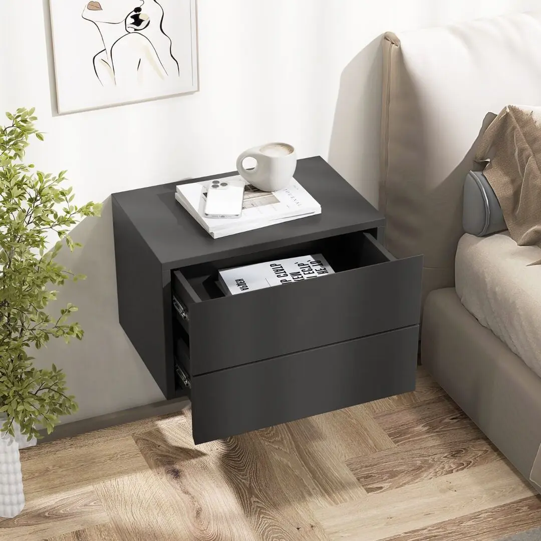 Тумба прикроватная подвесная Costway HU10886GR (Grey)