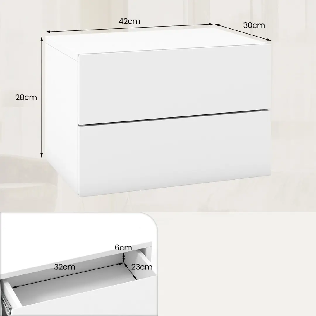Noptiera de perete Costway HU10886WH (White)