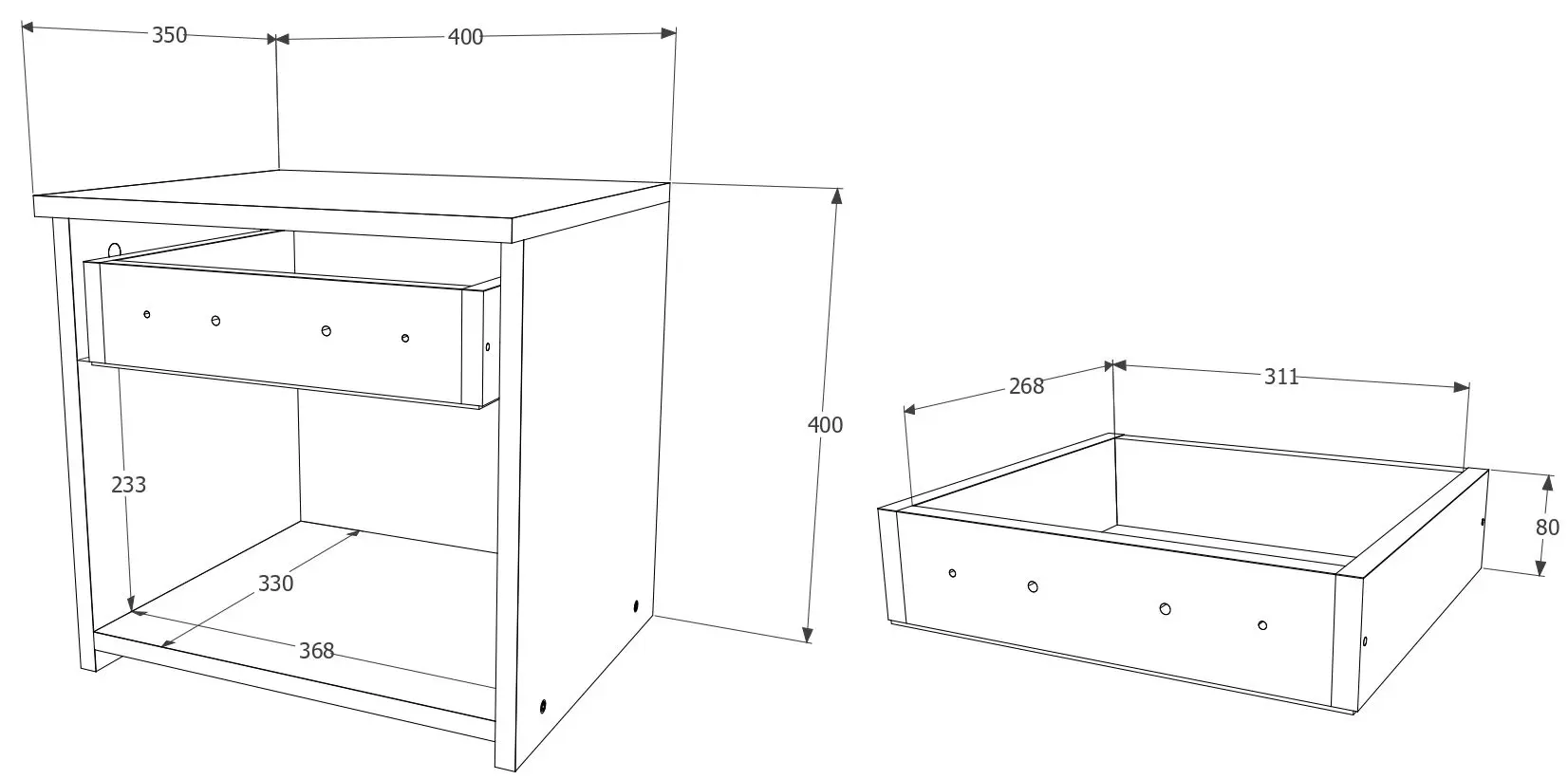 Noptiera Haaus Remi 1S (Wenge)