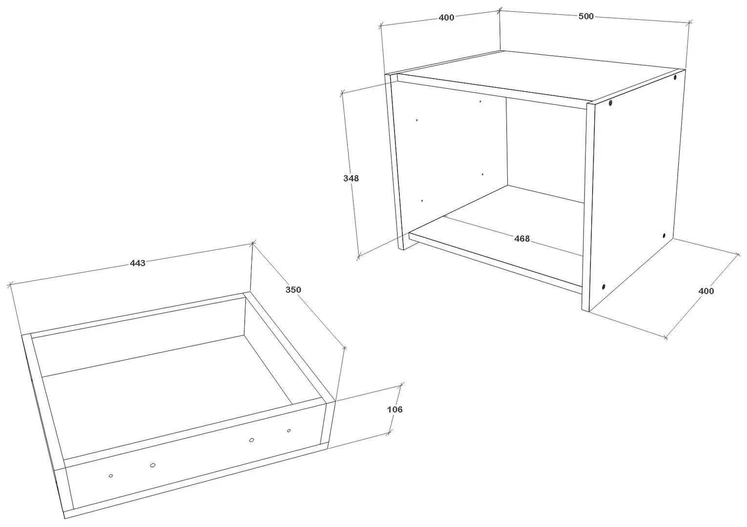 Noptiera Haaus Malmo 50x40 cm (Clay/Artisan Oak)