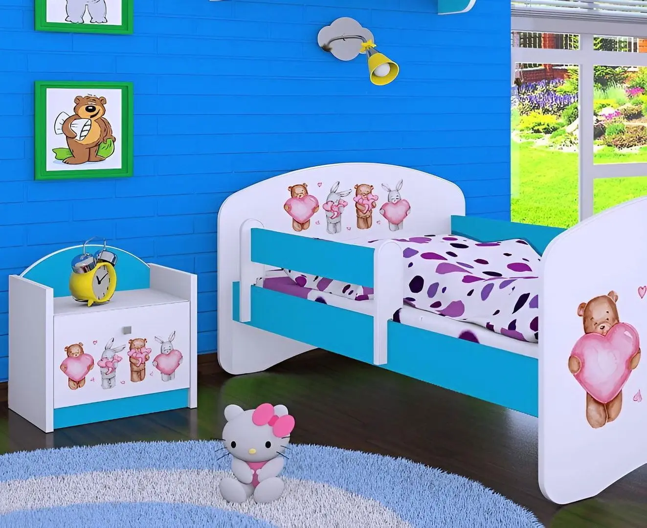 Noptiera Happy Babies Happy Animals with Hearts (White/Blue)