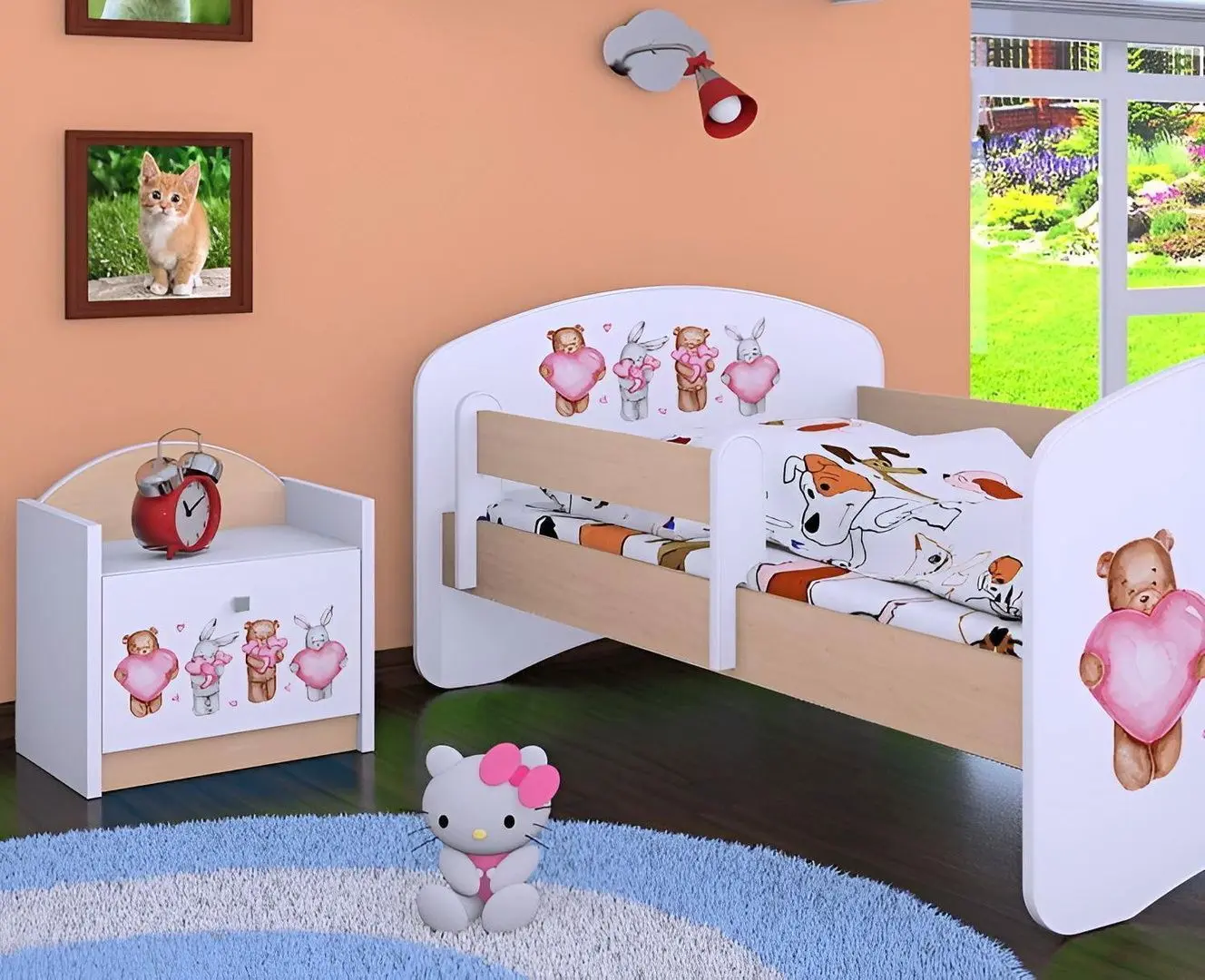 Noptiera Happy Babies Happy Animals with Hearts (White/Light Pear)