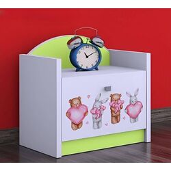 Тумба прикроватная Happy Babies Happy Animals with Hearts (White/Pastel Green) Thumb