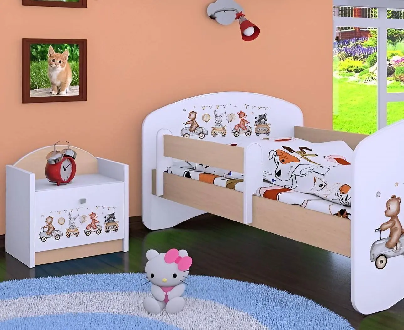 Noptiera Happy Babies Happy SZN02 Animals And Cars (White/Light Pear)