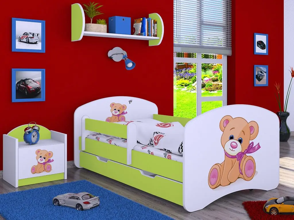 Тумба прикроватная Happy Babies Happy SZN02 Bear with Bow (White/Pastel Green)