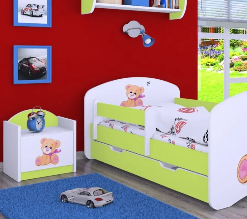 Тумба прикроватная Happy Babies Happy SZN02 Bear with Bow (White/Pastel Green)