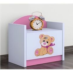 Тумба прикроватная Happy Babies Happy SZN02 Bear with Bow (White/Pink) Thumb