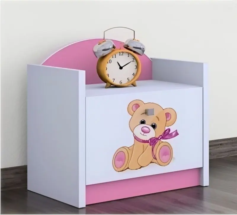 Тумба прикроватная Happy Babies Happy SZN02 Bear with Bow (White/Pink)