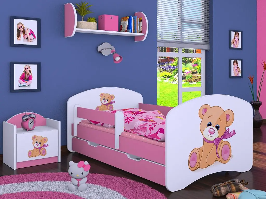 Тумба прикроватная Happy Babies Happy SZN02 Bear with Bow (White/Pink)