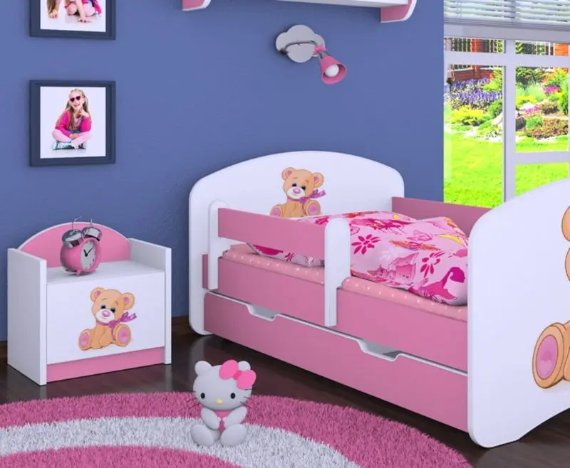 Тумба прикроватная Happy Babies Happy SZN02 Bear with Bow (White/Pink)