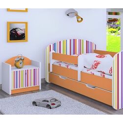 Тумба прикроватная Happy Babies Happy SZN02 Colored Lines (White/Multicolor/Orange)