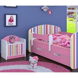Тумба прикроватная Happy Babies Happy SZN02 Colored Lines (White/Multicolor/Pink)