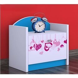 Тумба прикроватная Happy Babies Happy SZN02 Falling Hearts (White/Blue) Thumb