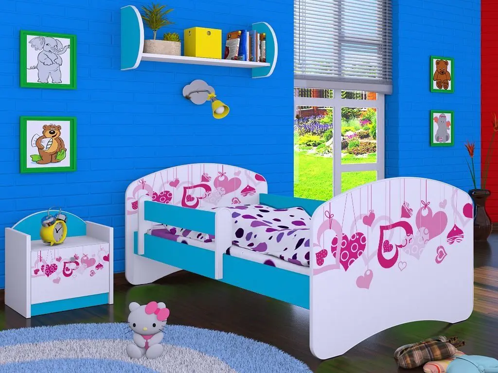 Тумба прикроватная Happy Babies Happy SZN02 Falling Hearts (White/Blue)