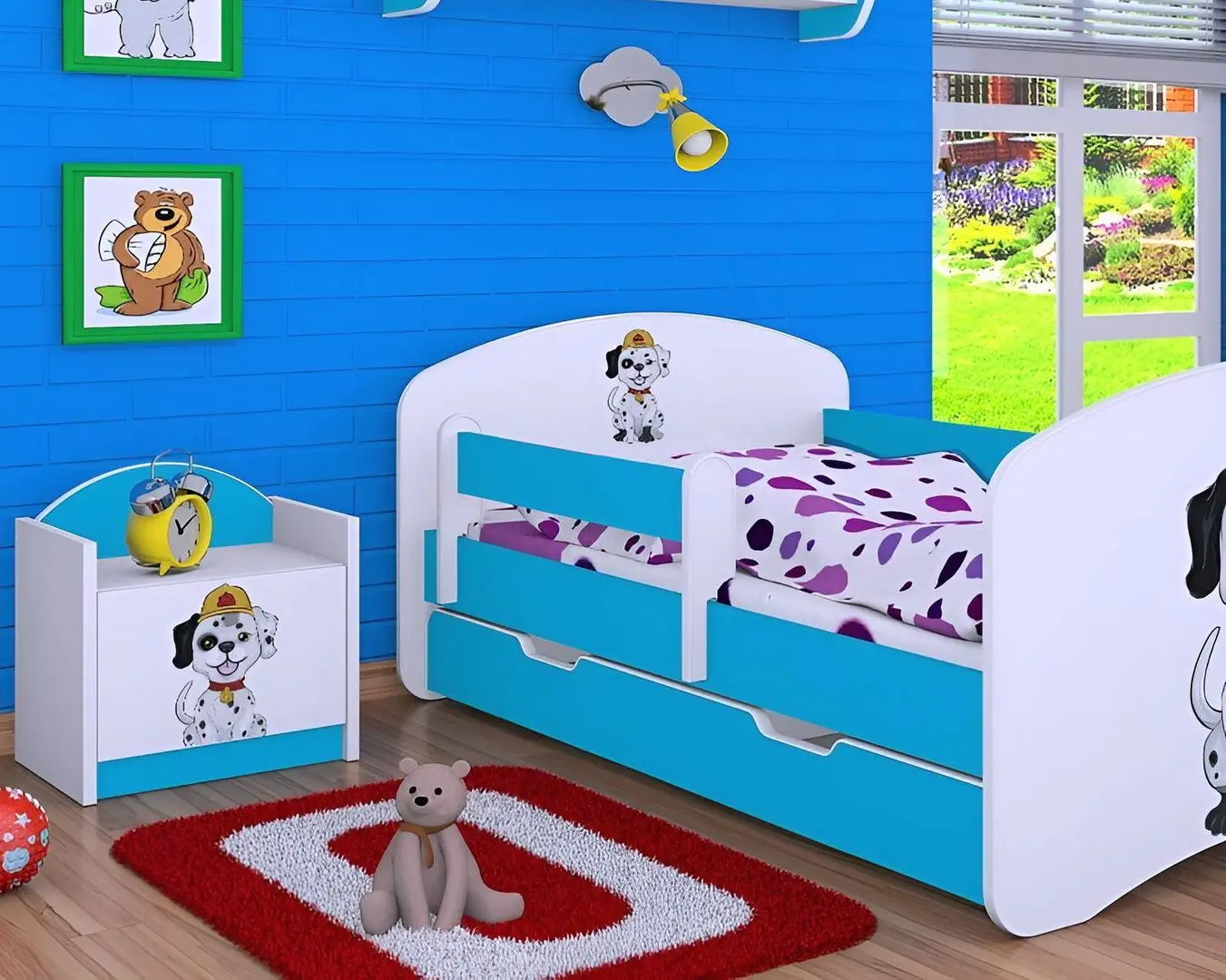 Тумба прикроватная Happy Babies Happy SZN02 Fire Dog (White/Blue)