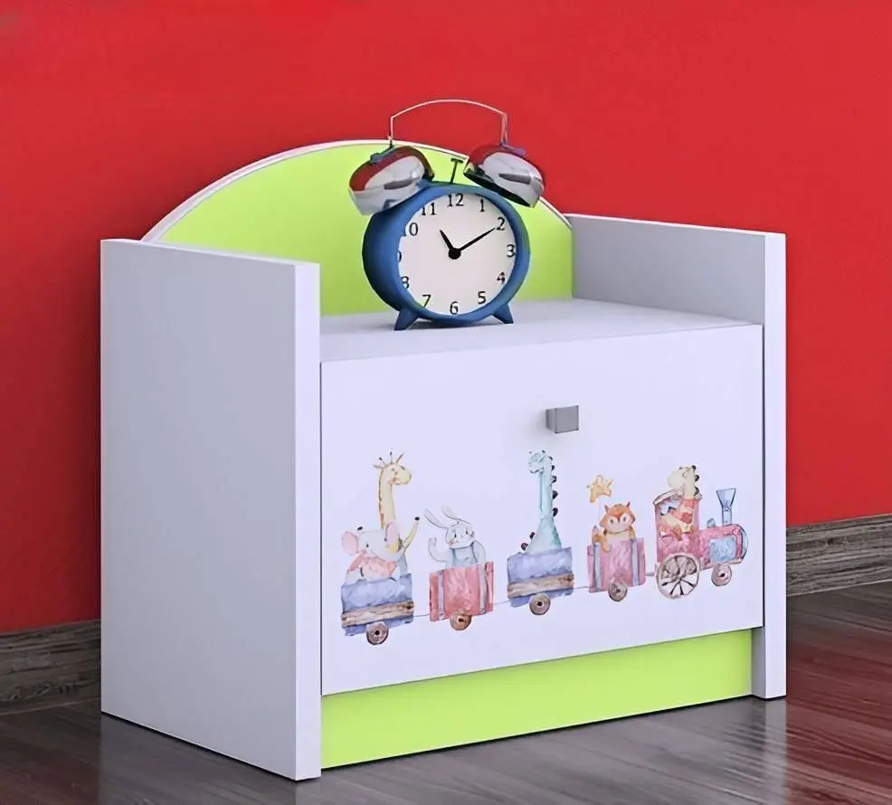 Тумба прикроватная Happy Babies Happy SZN02 Pastel Animals (White/Pastel Green)