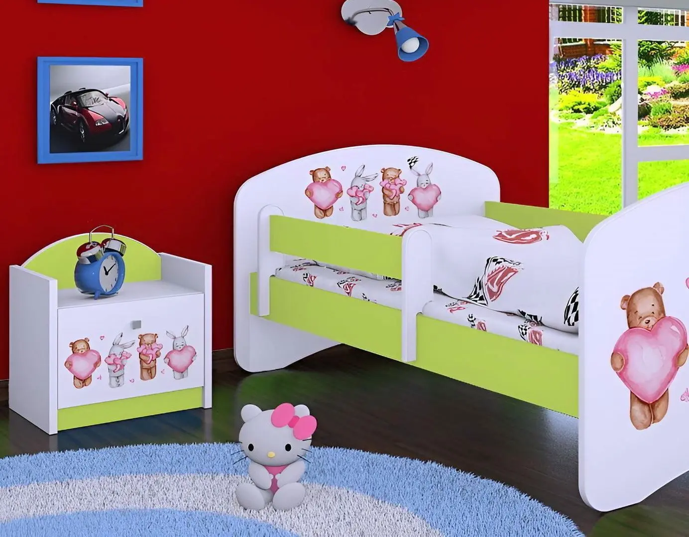 Тумба прикроватная Happy Babies Happy SZN02 Pastel Animals (White/Pastel Green)