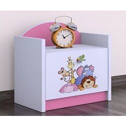 Тумба прикроватная Happy Babies Happy SZN02 Safari (White/Pink) Thumb