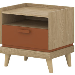 Прикроватная тумба Helvetia Scandi 24D5OH22 (Oiled Oak/Brick Red) Thumb