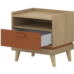 Прикроватная тумба Helvetia Scandi 24D5OH22 (Oiled Oak/Brick Red) Thumb