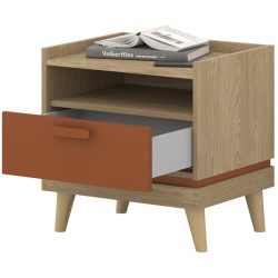 Прикроватная тумба Helvetia Scandi 24D5OH22 (Oiled Oak/Brick Red) Thumb