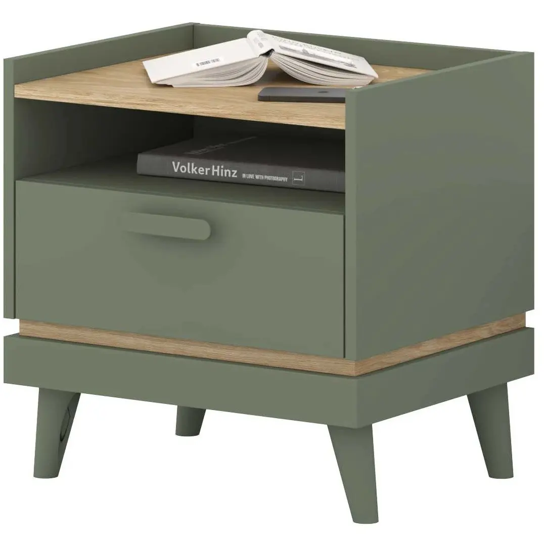 Прикроватная тумба Helvetia Scandi 24GDOH22 (Oiled Oak/Faded Green) - 3