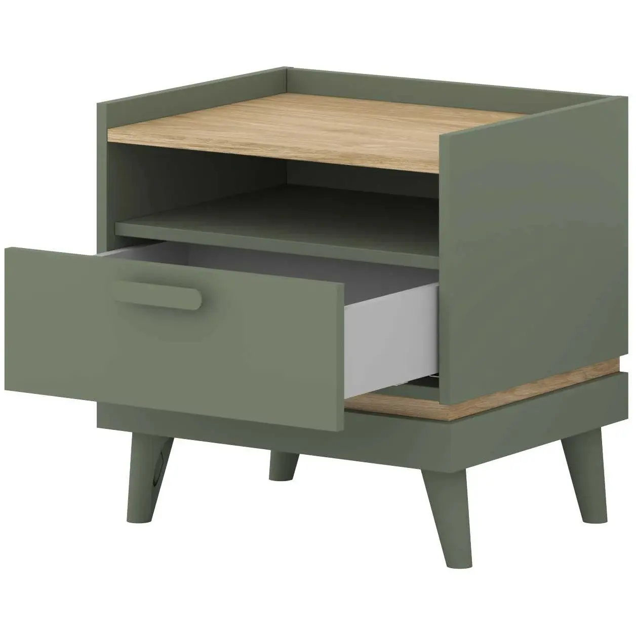 Прикроватная тумба Helvetia Scandi 24GDOH22 (Oiled Oak/Faded Green) - 4
