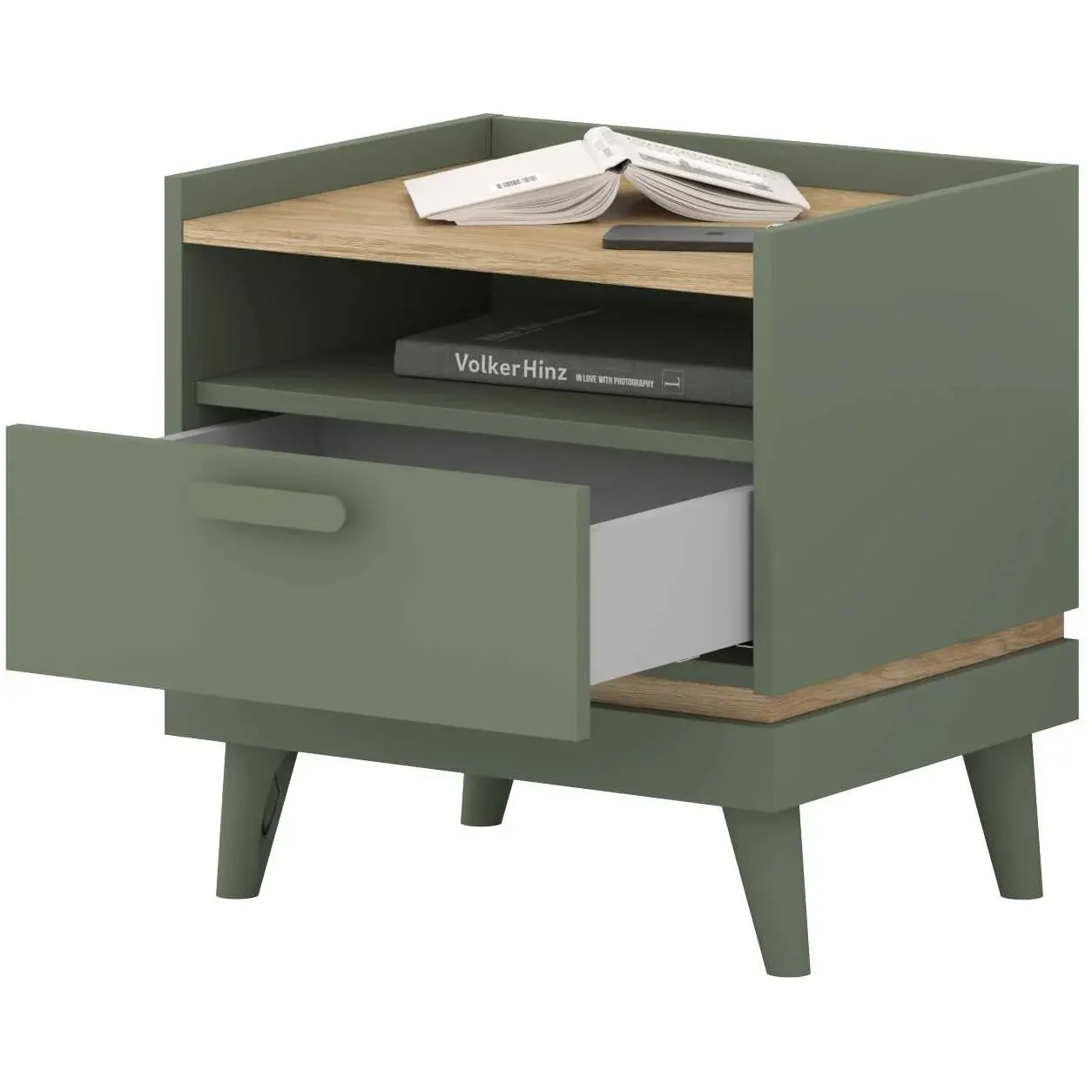 Прикроватная тумба Helvetia Scandi 24GDOH22 (Oiled Oak/Faded Green) - 5
