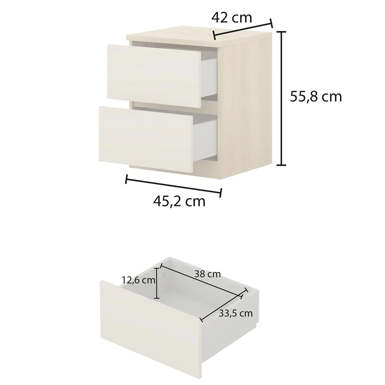 Прикроватная тумба Helvetia Terra 24LBON22 (Lindberg Oak/Sand Beige) - 6