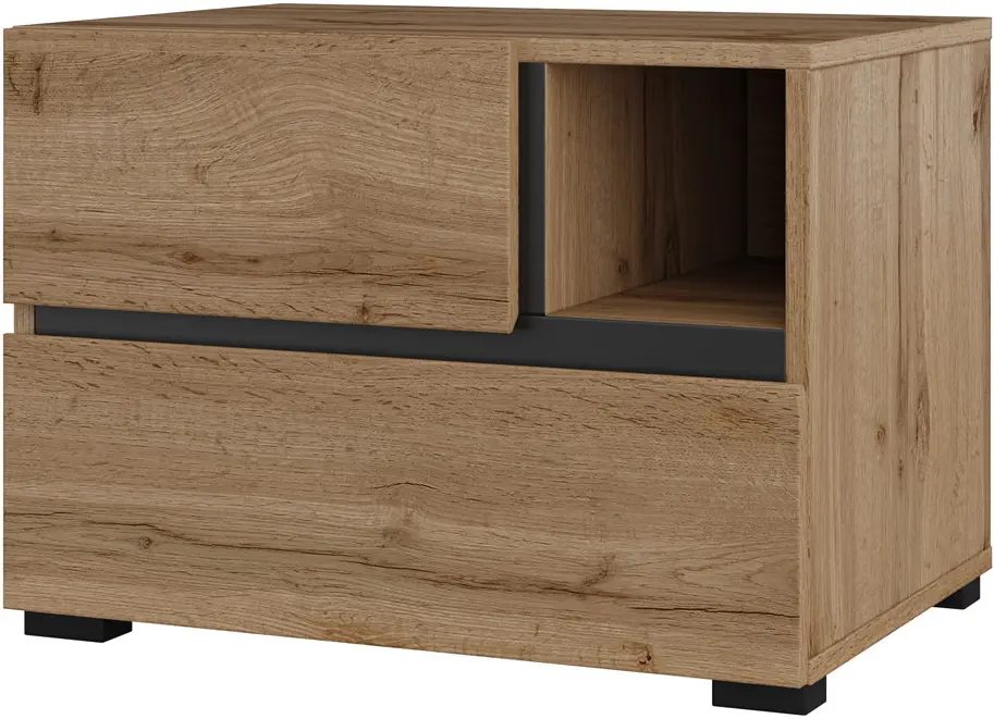 Тумба прикроватная Helvetia Cross 24N6MY22 (Wotan Oak/Black)