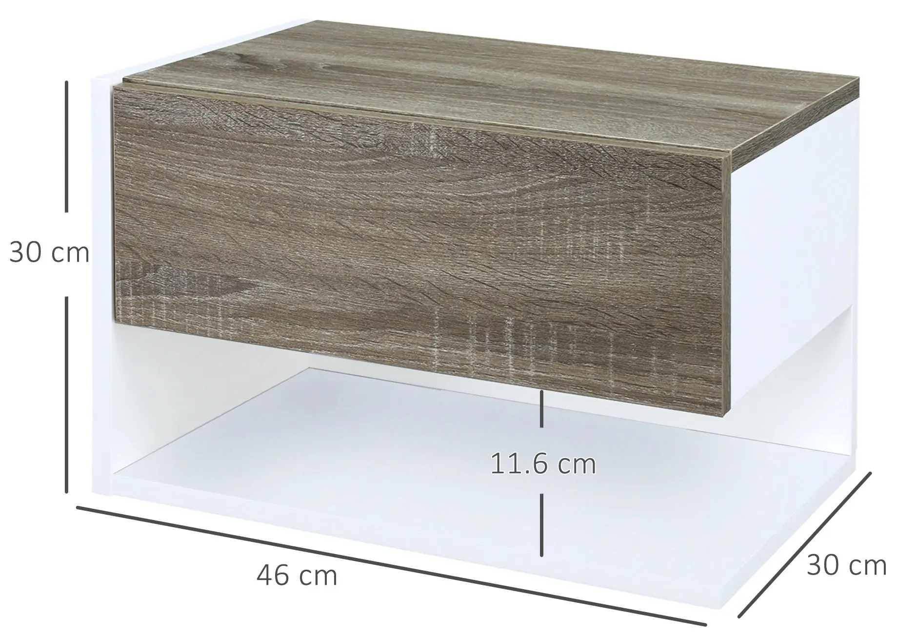 Комплект прикроватных тумб Homcom 831-339 (White/Oak) - 3