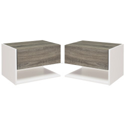 Комплект прикроватных тумб Homcom 831-339 (White/Oak)