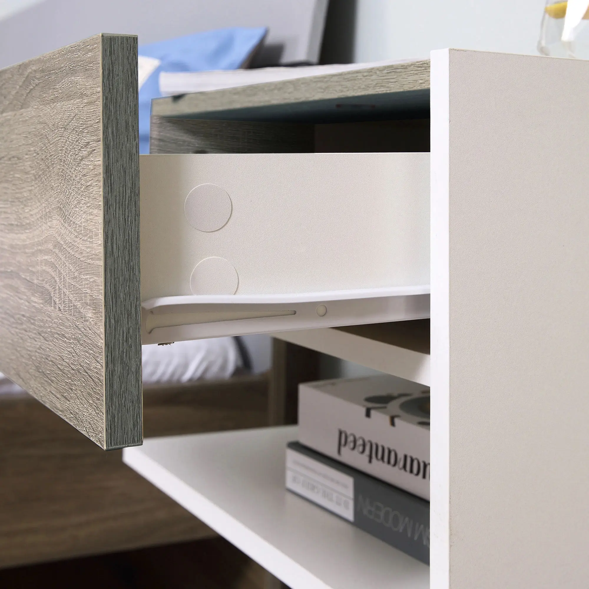 Комплект прикроватных тумб Homcom 831-339 (White/Oak) - 6