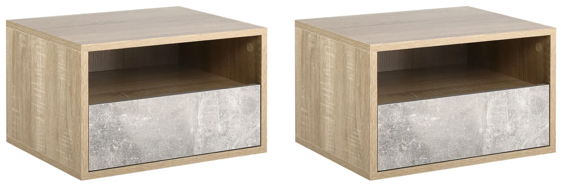 Комплект прикроватных тумб Homcom 831-478GY (Grey/Natural) - 2