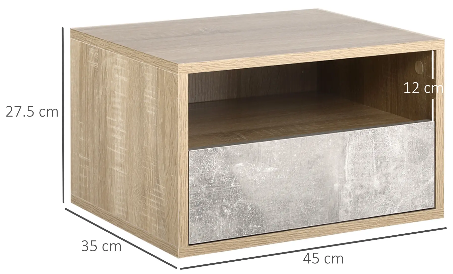 Комплект прикроватных тумб Homcom 831-478GY (Grey/Natural) - 3