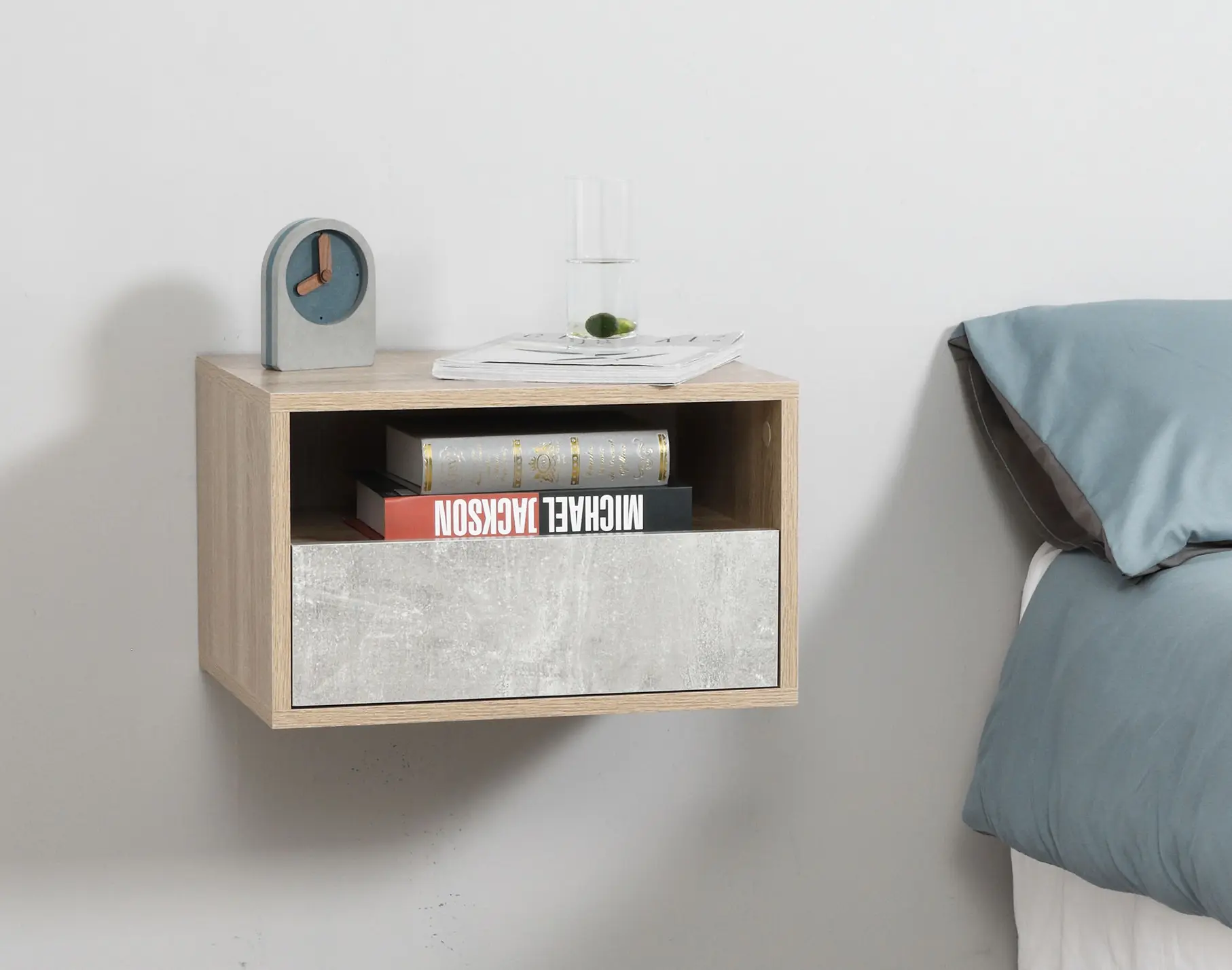 Комплект прикроватных тумб Homcom 831-478GY (Grey/Natural) - 4