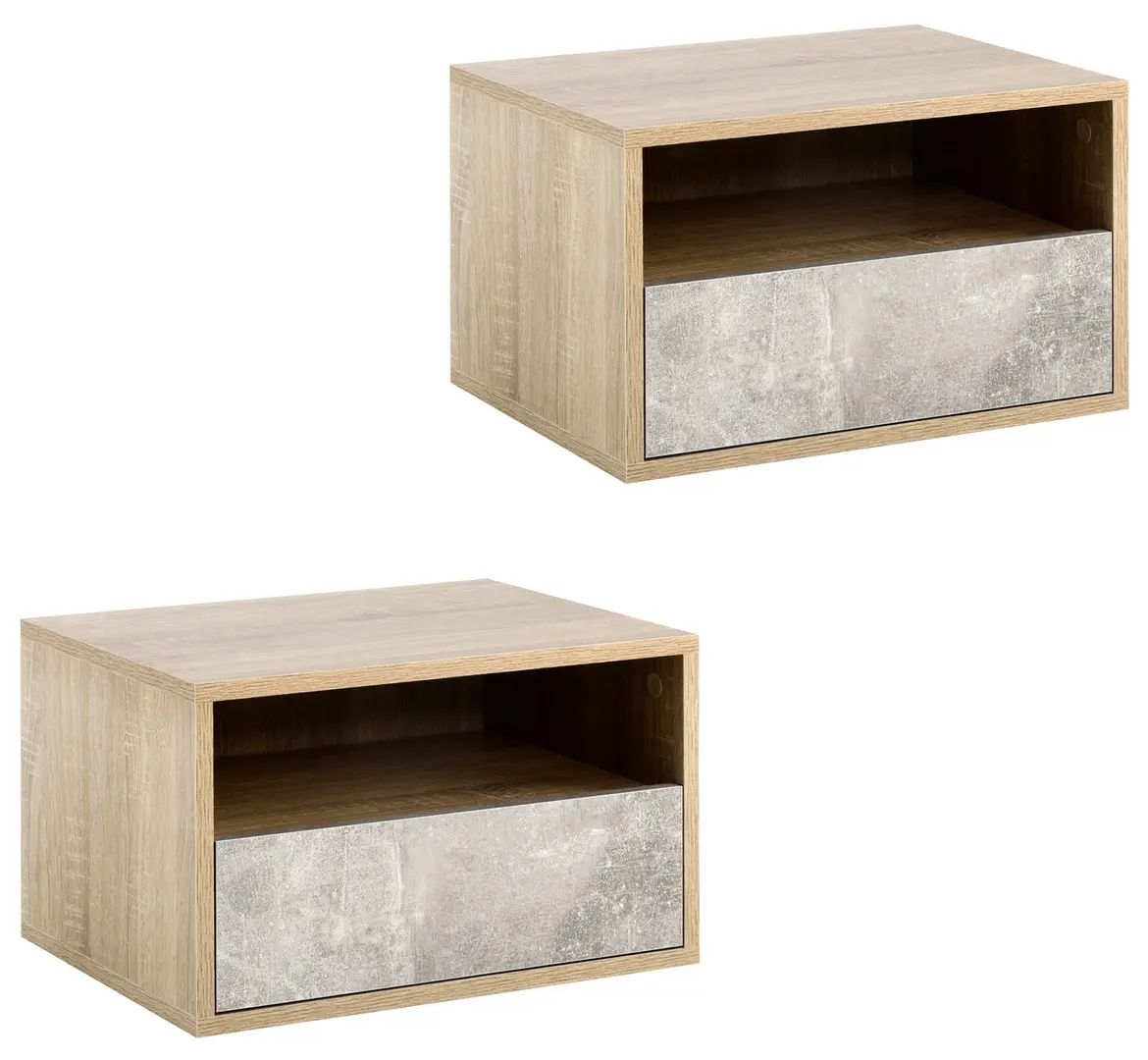 Комплект прикроватных тумб Homcom 831-478GY (Grey/Natural)