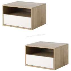 Комплект прикроватных тумб Homcom 831-478WT (White/Natural)