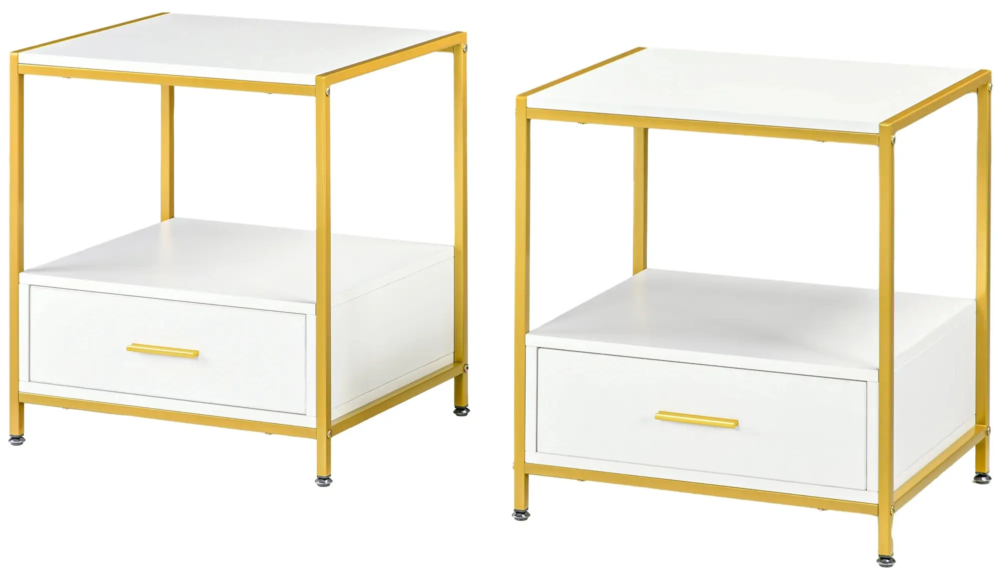 Set noptiere Homcom 831-703V80WT (White/Gold) - 2