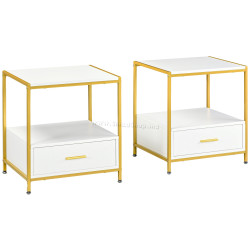 Set noptiere Homcom 831-703V80WT (White/Gold)
