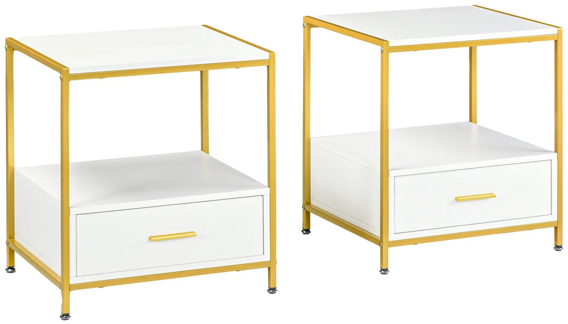 Set noptiere Homcom 831-703V80WT (White/Gold)