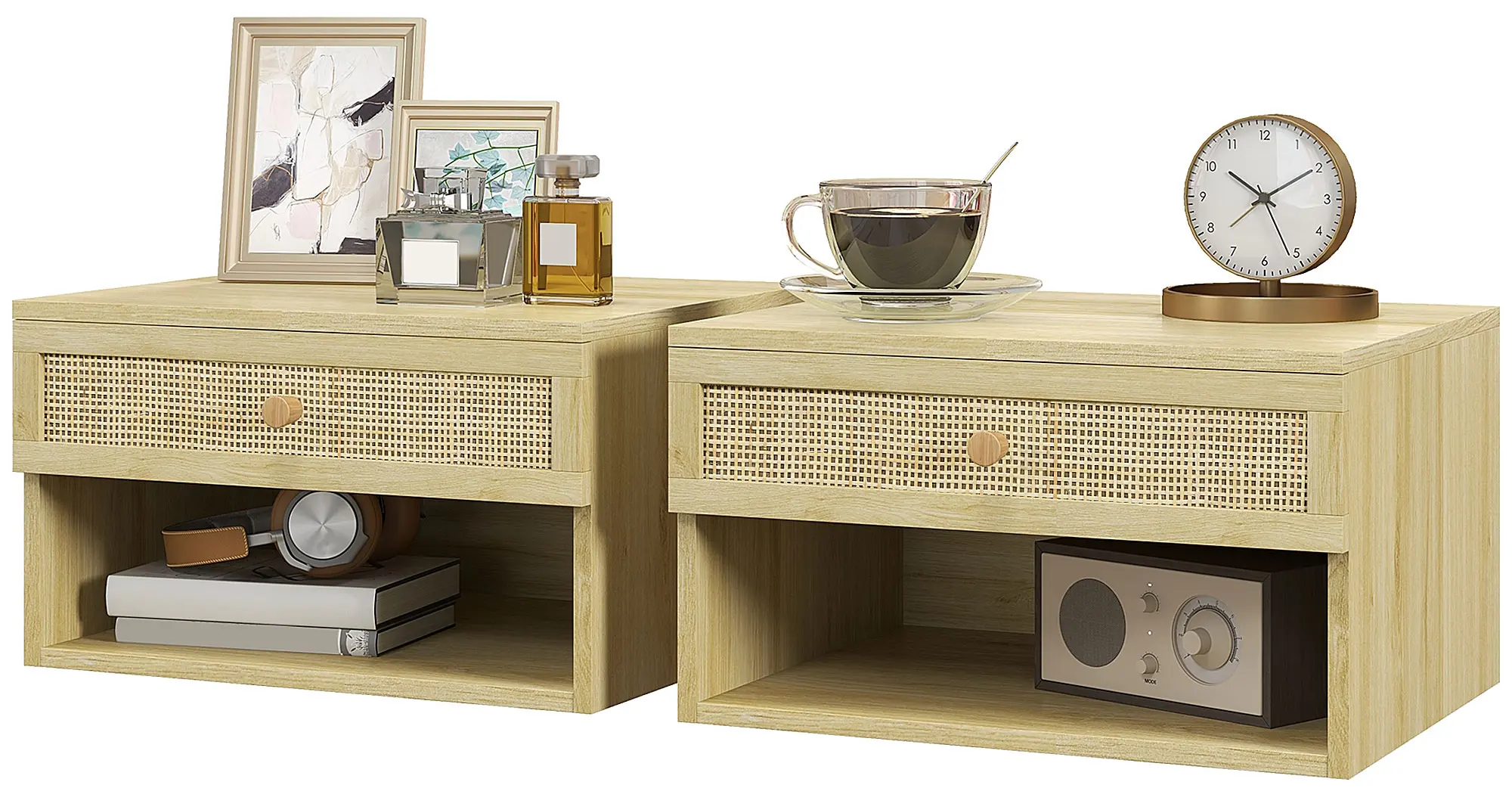 Комплект прикроватных тумб Homcom 831-770V80ND (Natural) - 2