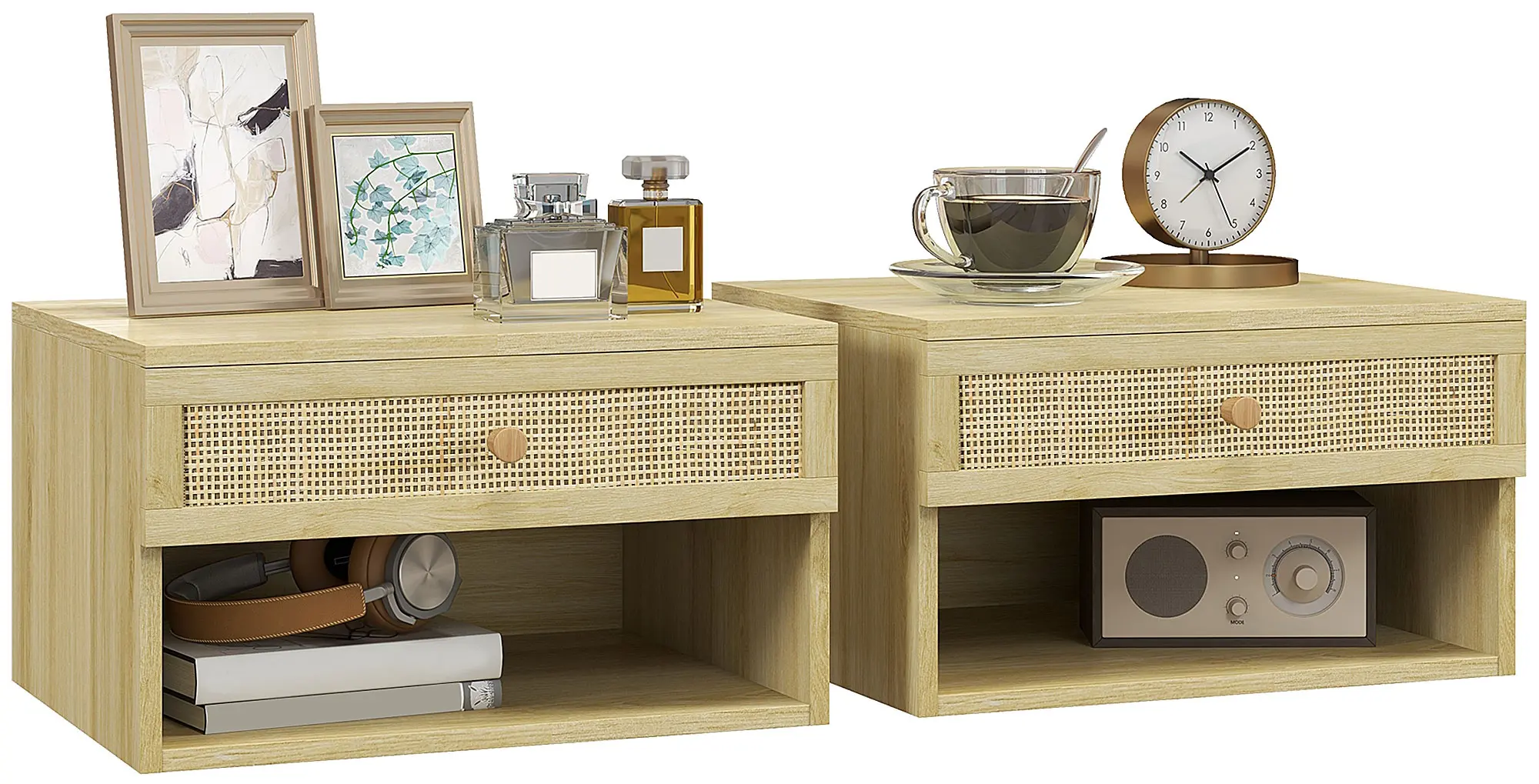 Комплект прикроватных тумб Homcom 831-770V80ND (Natural)