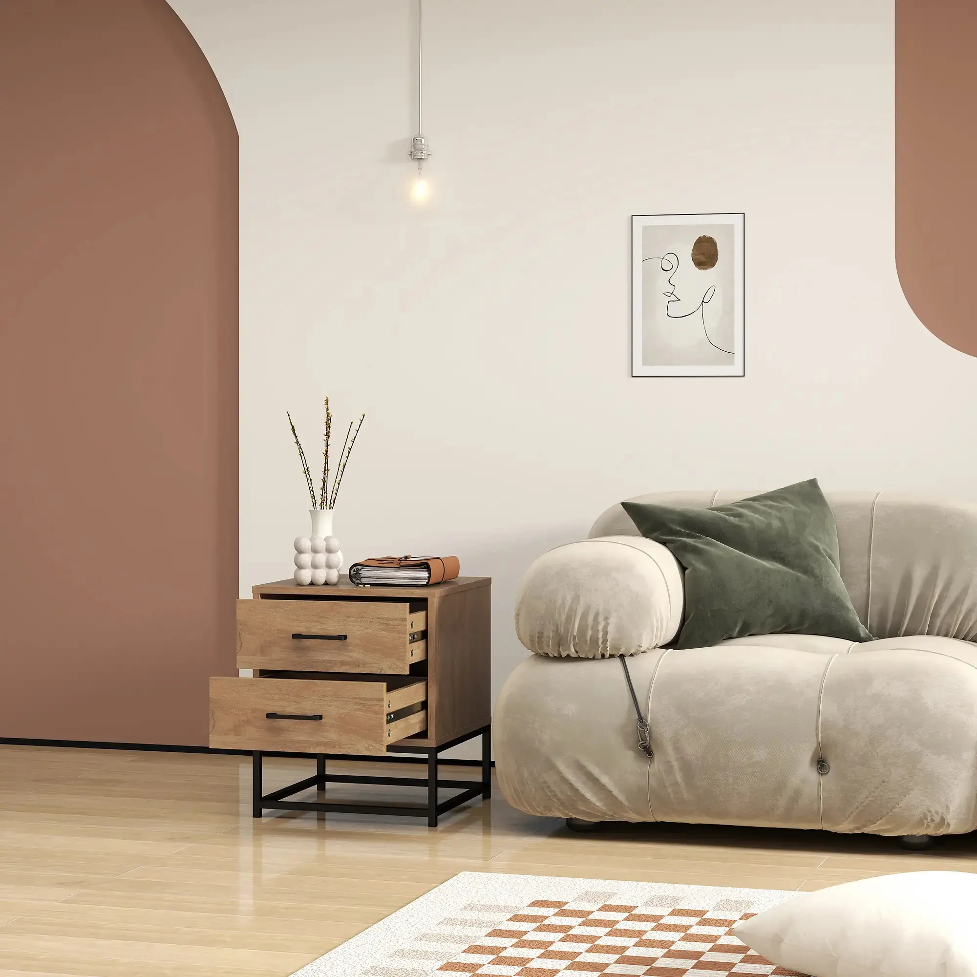 Комплект прикроватных тумб Homcom 831-838V00ND (Natural) - 8