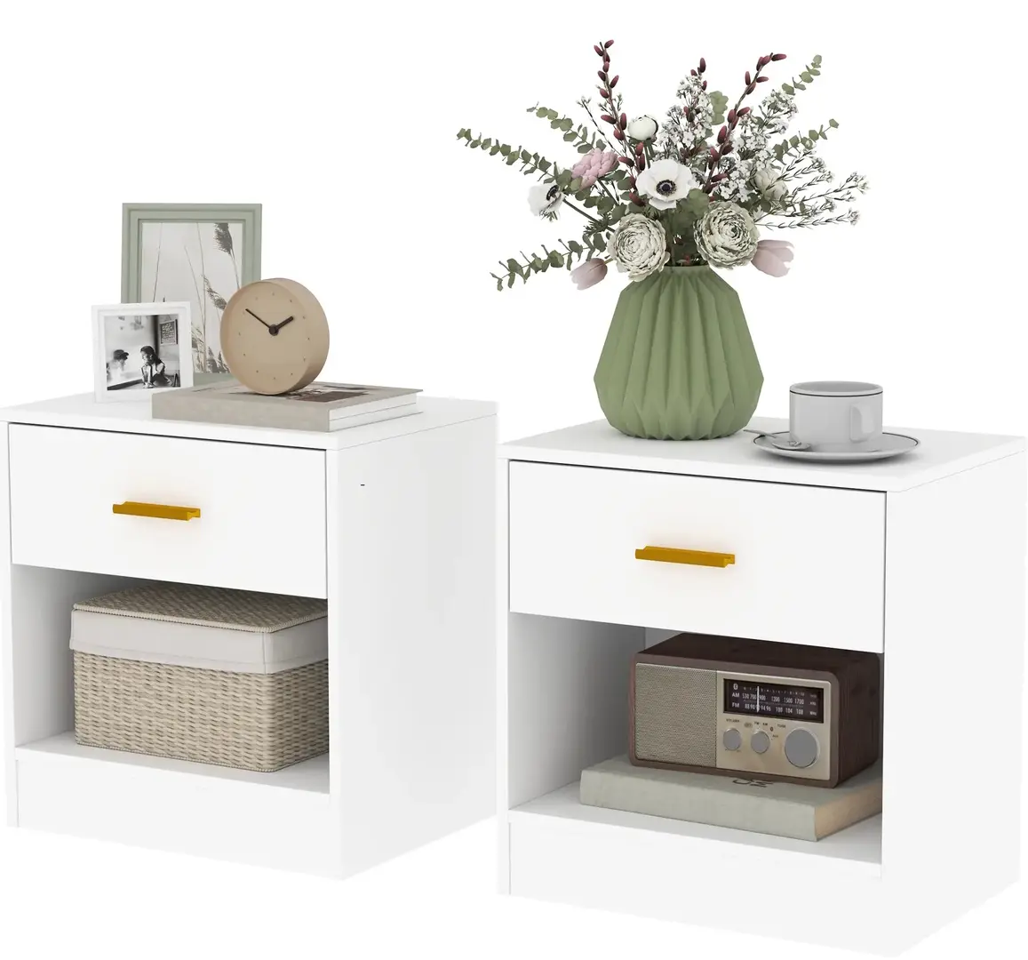 Комплект прикроватных тумб Homcom 831-936V80WT (White)