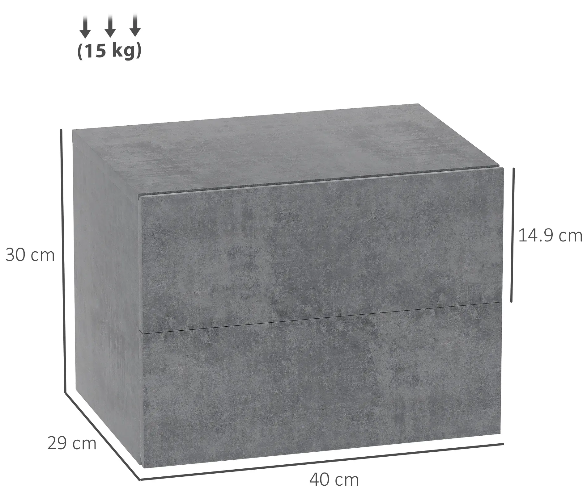 Комплект прикроватных тумб Homcom 831-962V00GY (Grey) - 4